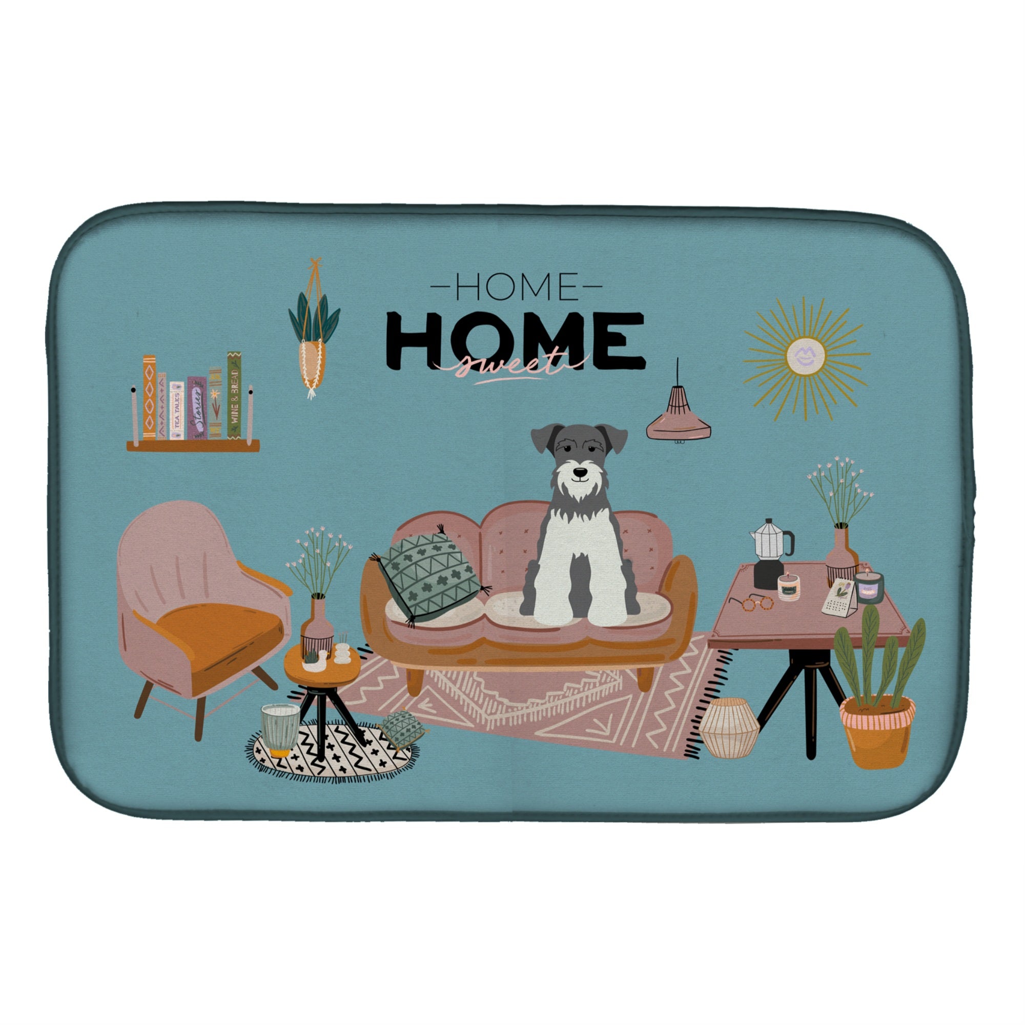 'Caroline'S Treasures Caroline'S Salt And Pepper Miniature Schnauzer Sweet Home Dish-Drying-Mats, 14 X 21, Multicolor''