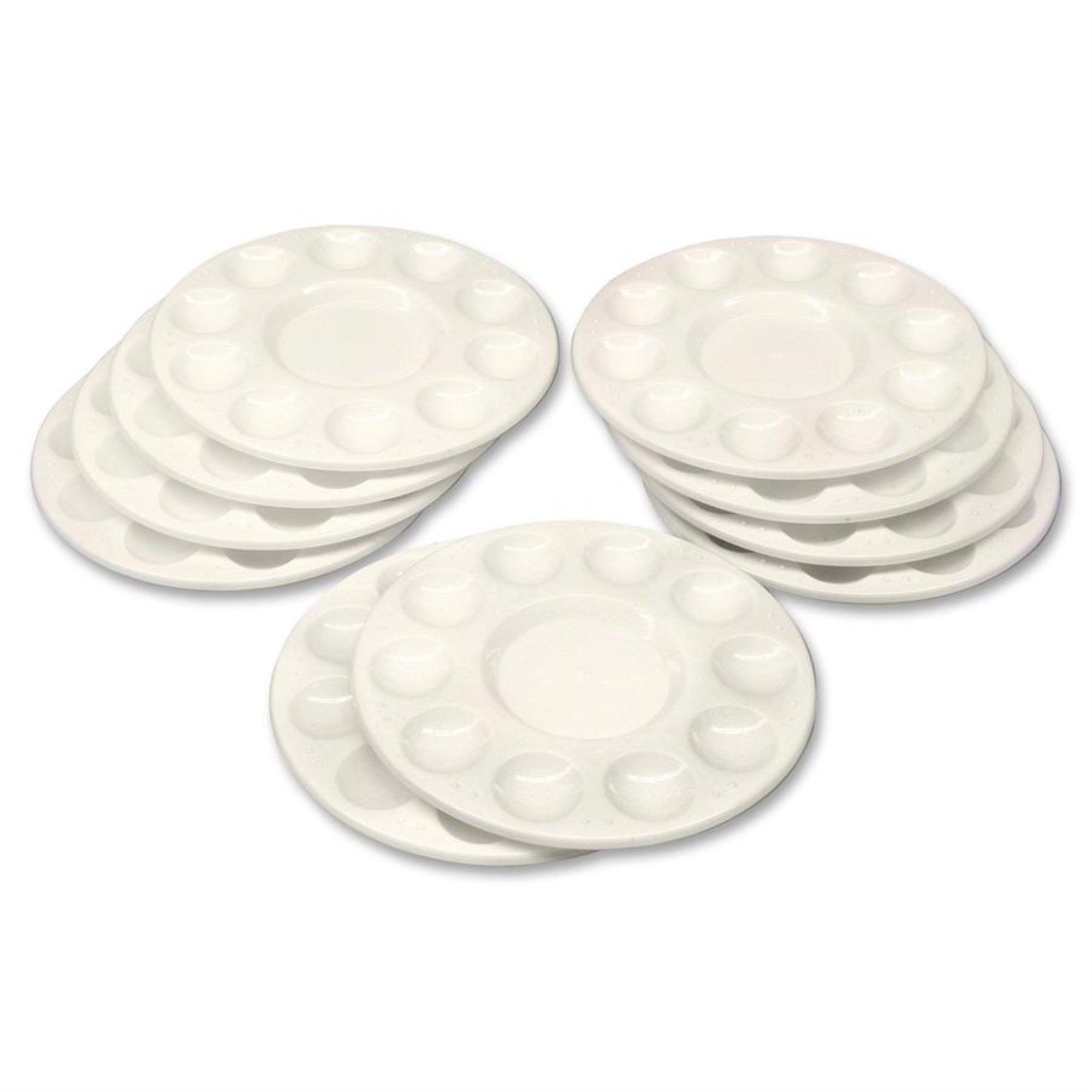 Creativity Street Round Paint Trays - Classroom - 10 / Pack - White - Plastic