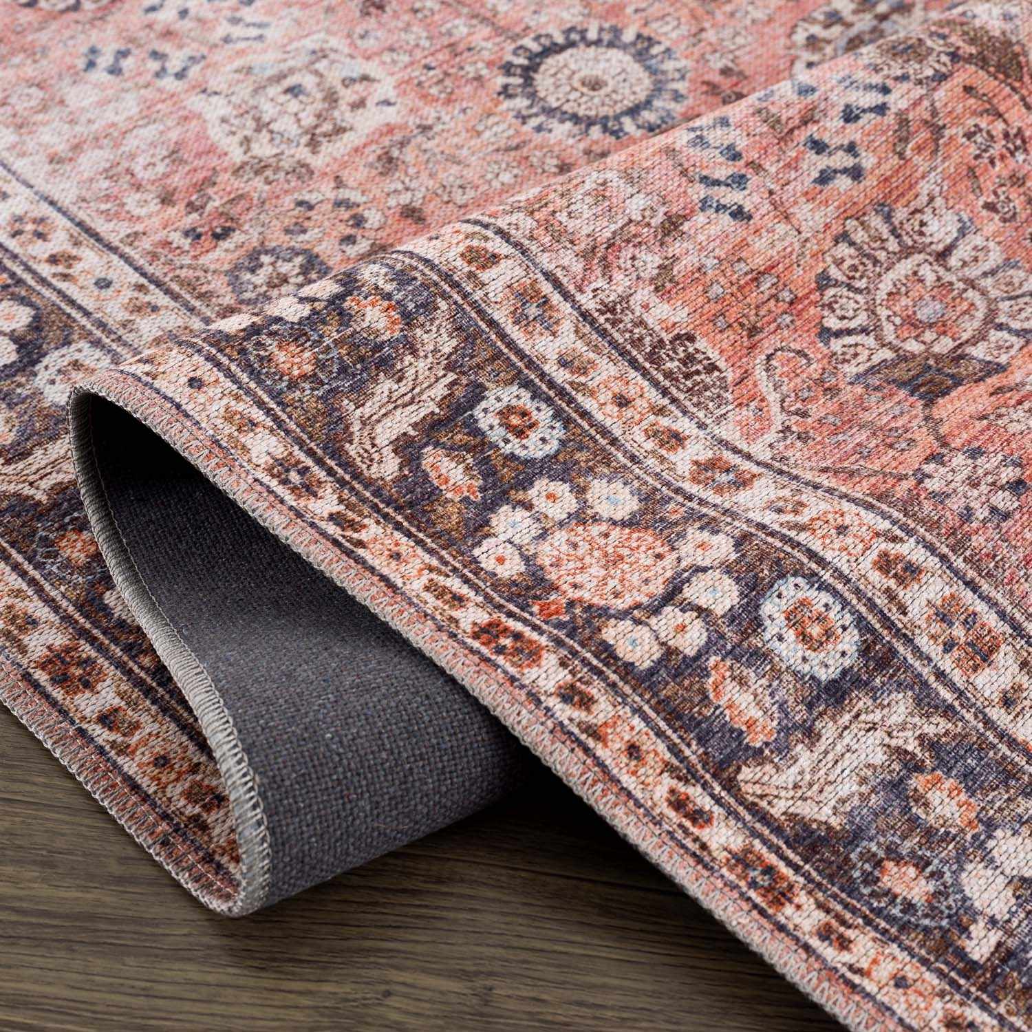 Ganyangan Red Washable Runner Rug