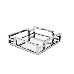 Classic Touch MNH1097 Mirror Napkin Holder with Layered Loop Design  Square