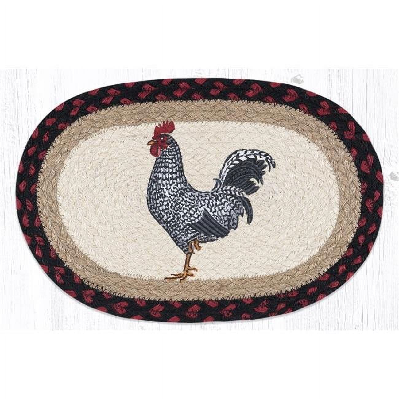 Capitol Importing 81-602Bwr 10 X 15 In. Msp-602 Black & White Rooster Printed Oval Swatch