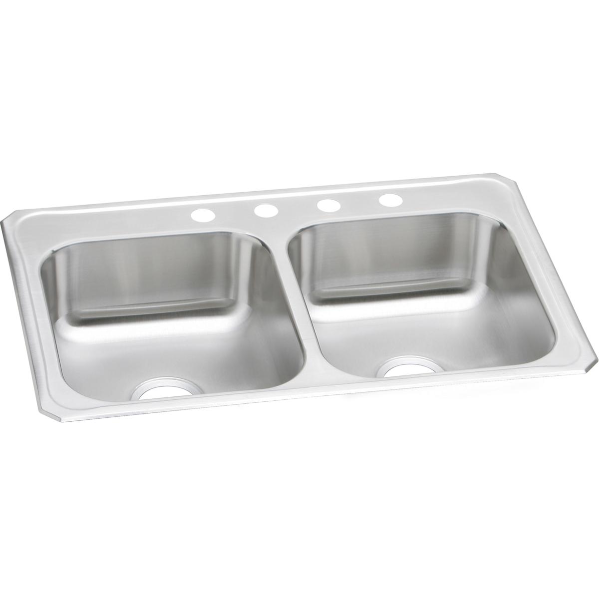 Elkay Celebrity Stainless Steel 33'' X 22'' X 7'', Equal Double Bowl Top Mount Sink