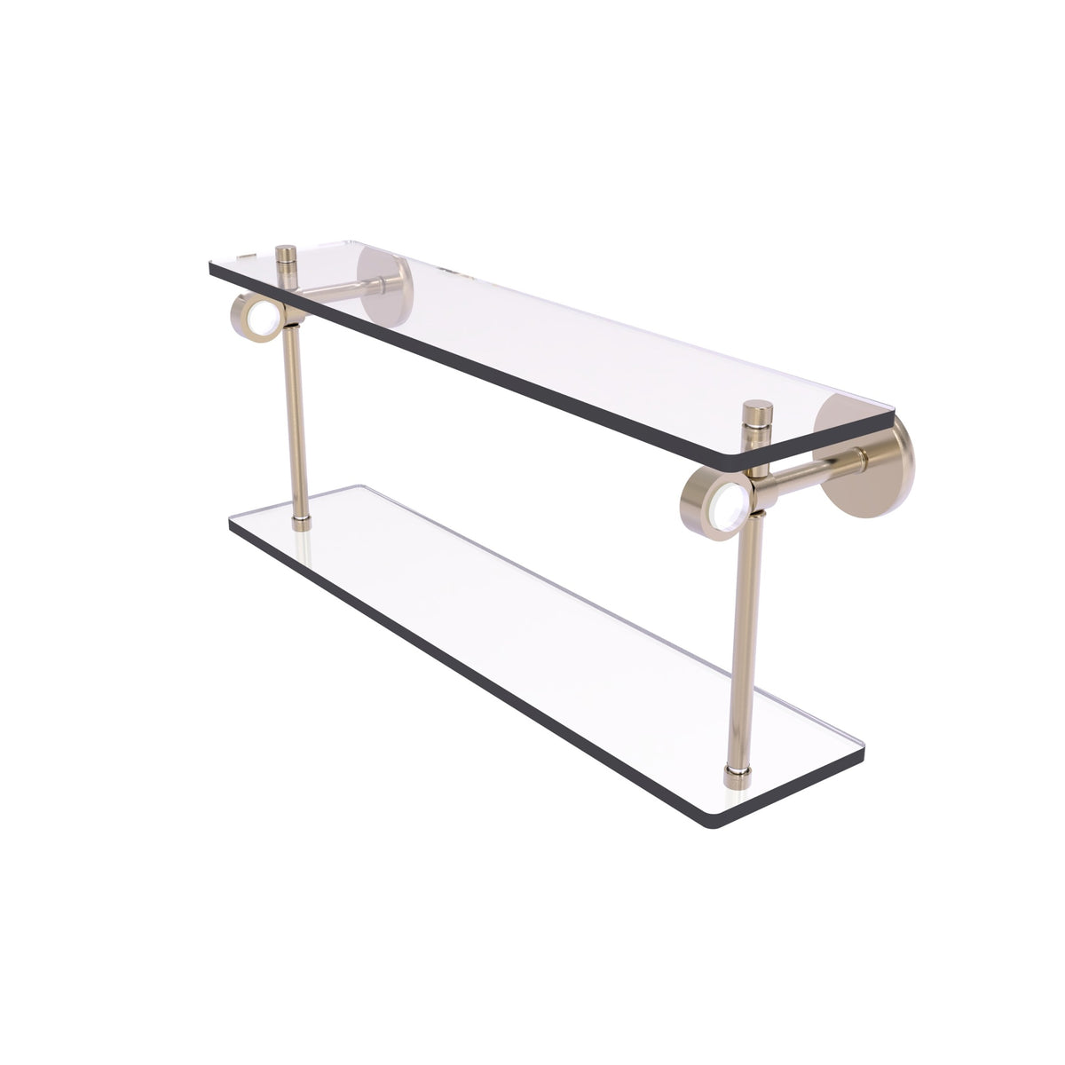 Clearview Collection 22 Inch Two Tiered Glass Shelf - Antique Pewter