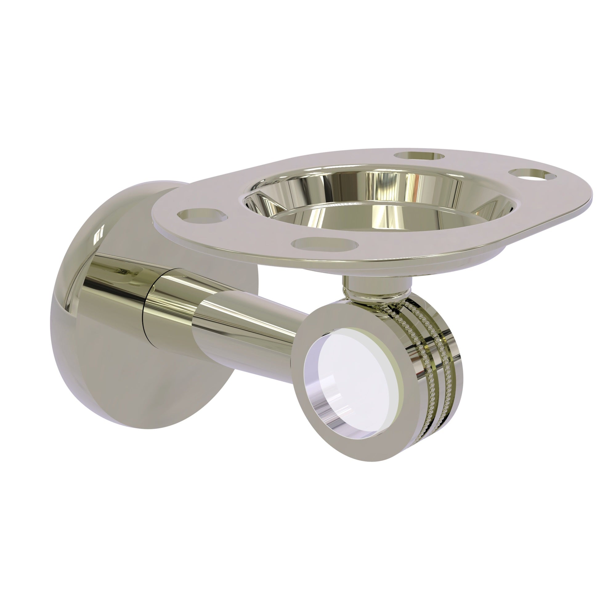 Clearview Collection Tumbler And Toothbrush Holder With Dotted Accents - Polished Nickel