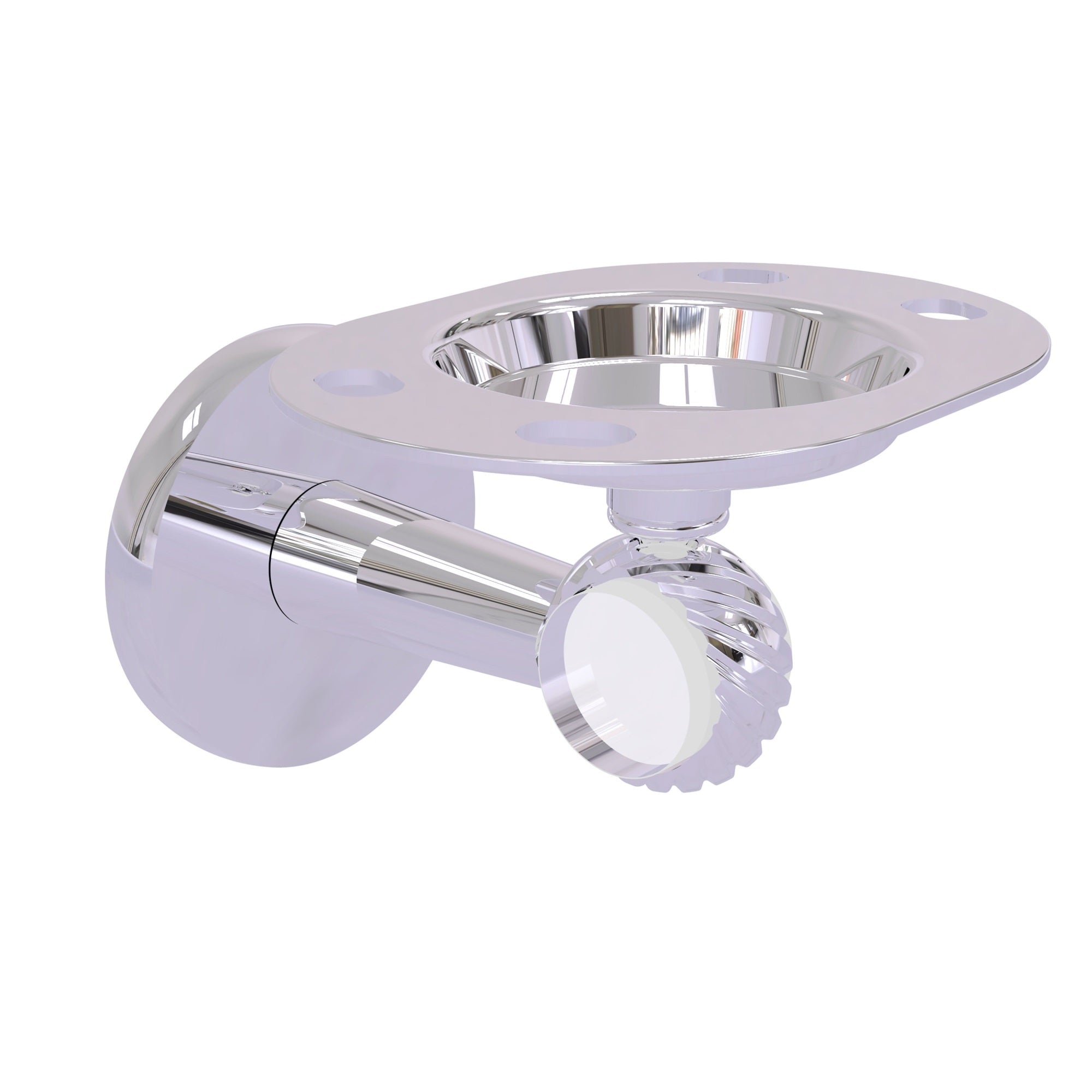 Clearview Collection Tumbler And Toothbrush Holder With Twisted Accents - Polished Chrome