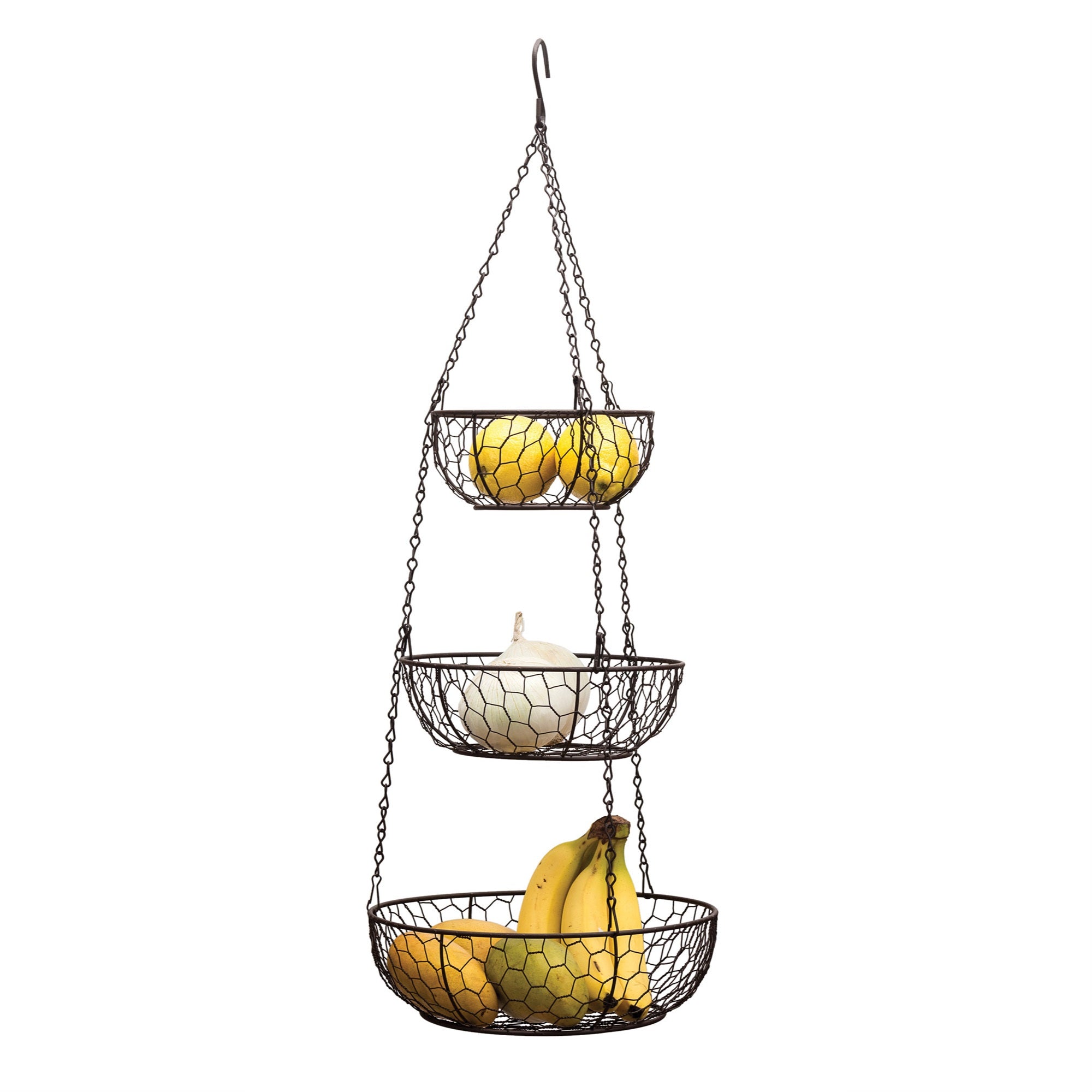 RSVP International Chicken Wire Hanging Basket - Bronze