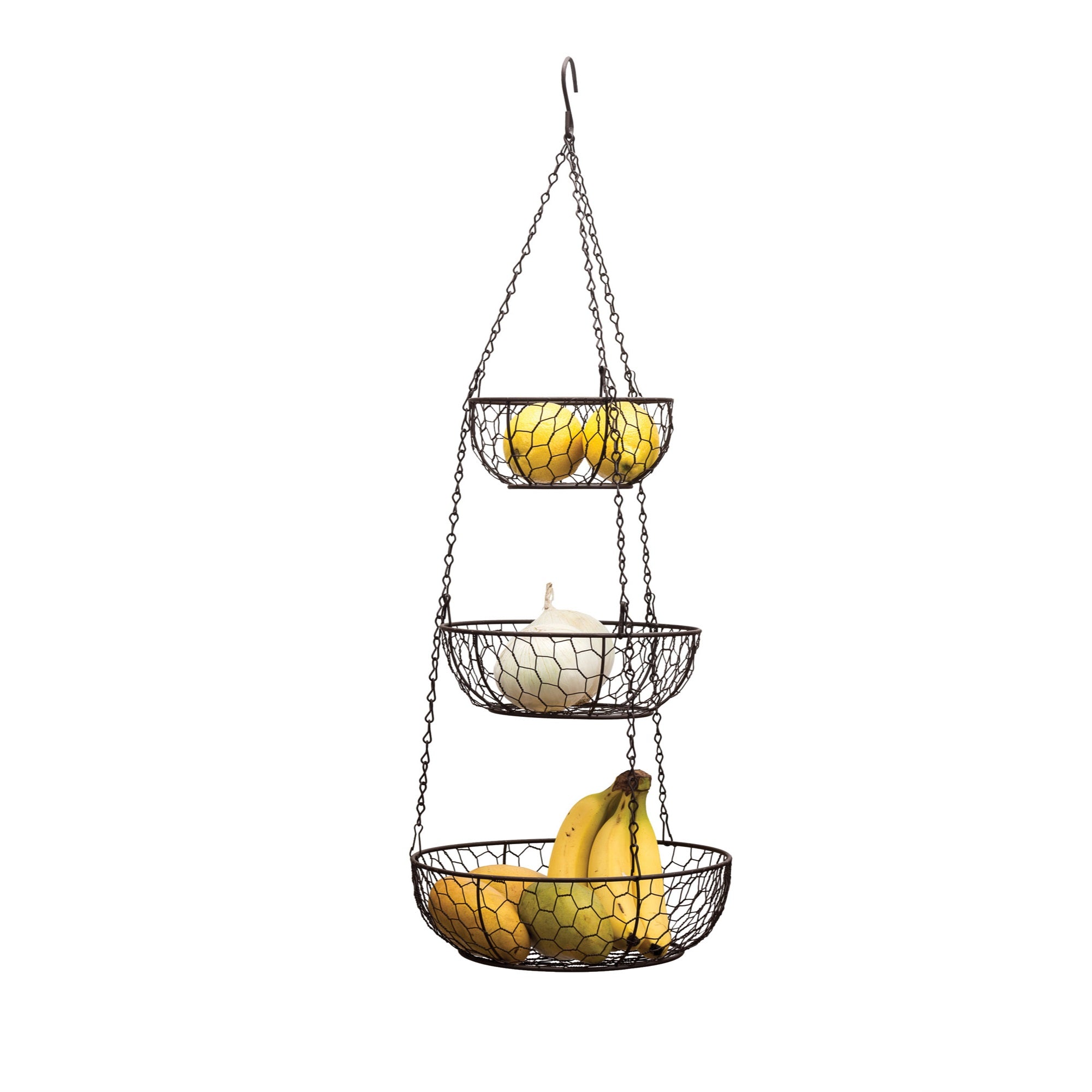 RSVP International Chicken Wire Hanging Basket - Bronze