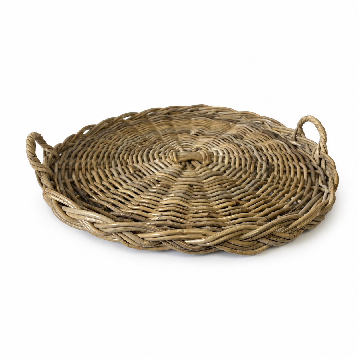 Charlotte Rattan Round Braided Tray