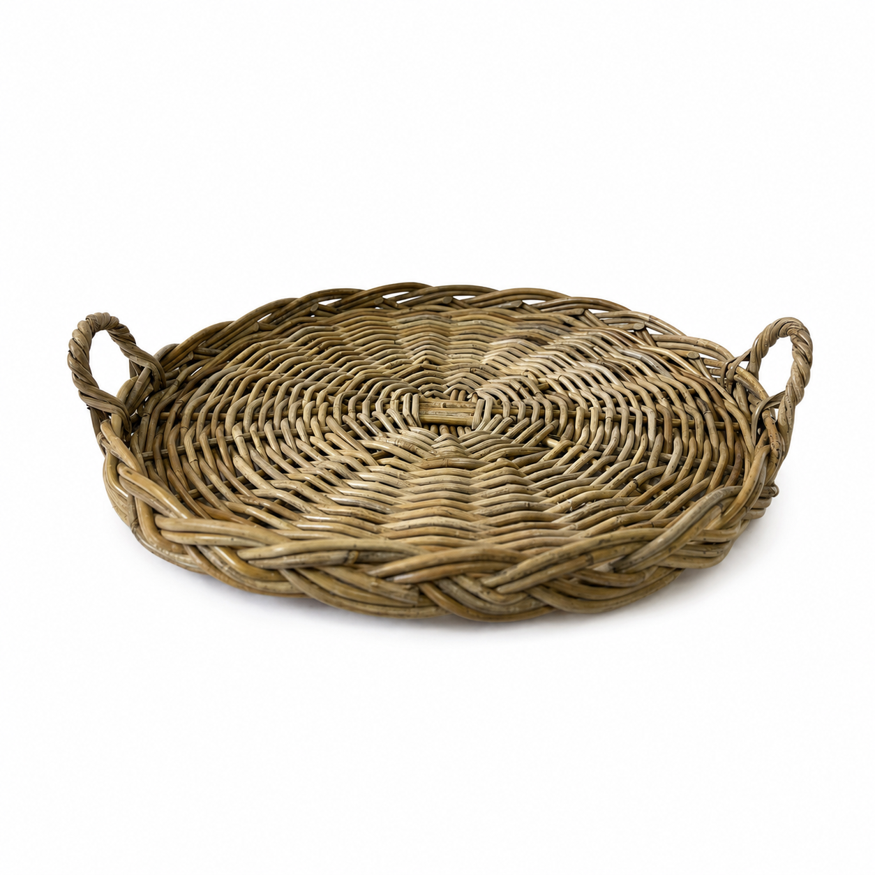 Charlotte Rattan Round Braided Tray