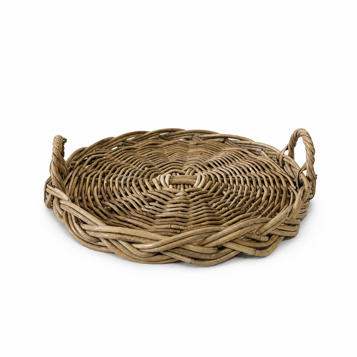 Charlotte Rattan Round Braided Tray