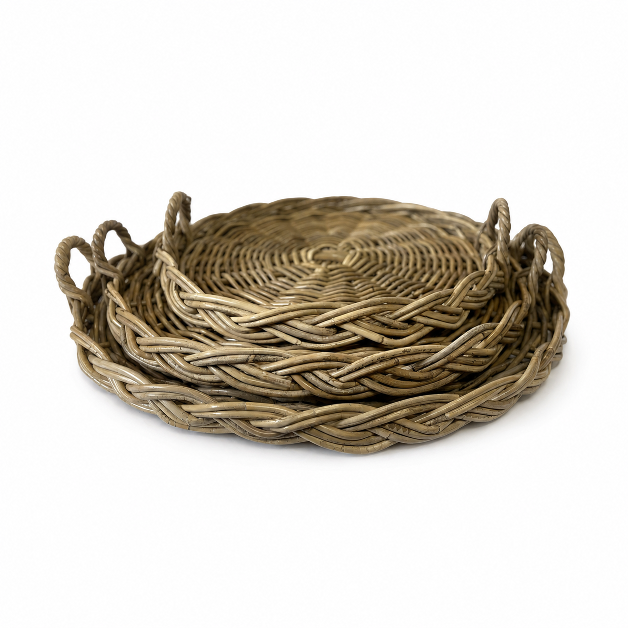 Charlotte Rattan Round Braided Tray