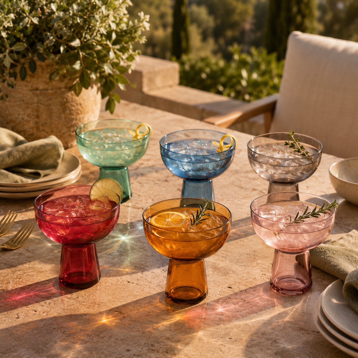 Tonal Margarita Cocktail Glassware, Set of 6