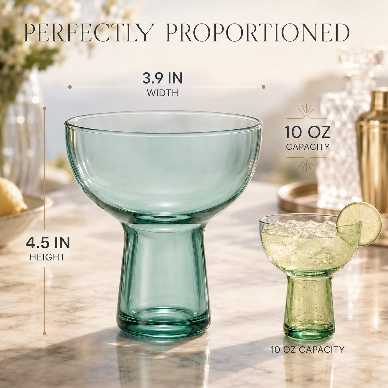 Tonal Margarita Cocktail Glassware, Set of 6