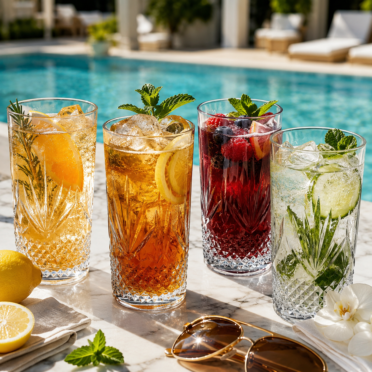 Onix Acrylic Crystal Highball Glassware, Set of 4