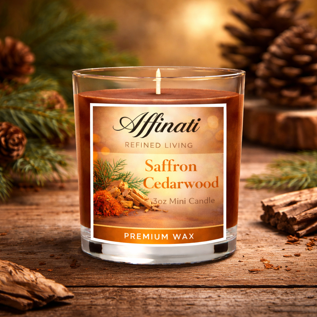 Saffron Cedarwood Mini Candle