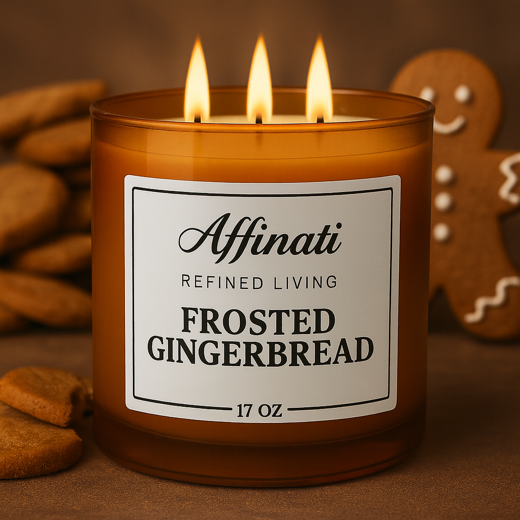 3-Wick Frosted Gingerbread Candle