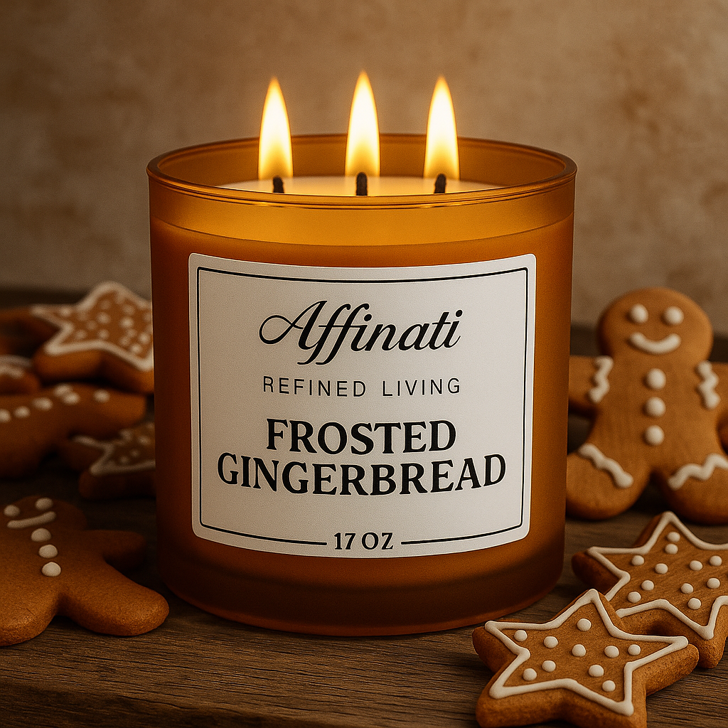 3-Wick Frosted Gingerbread Candle
