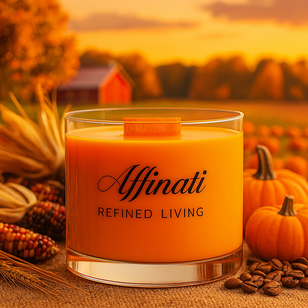 Velvet Harvest Wooden Wick Candle – Luxury 13 oz Soy Blend | Affinati