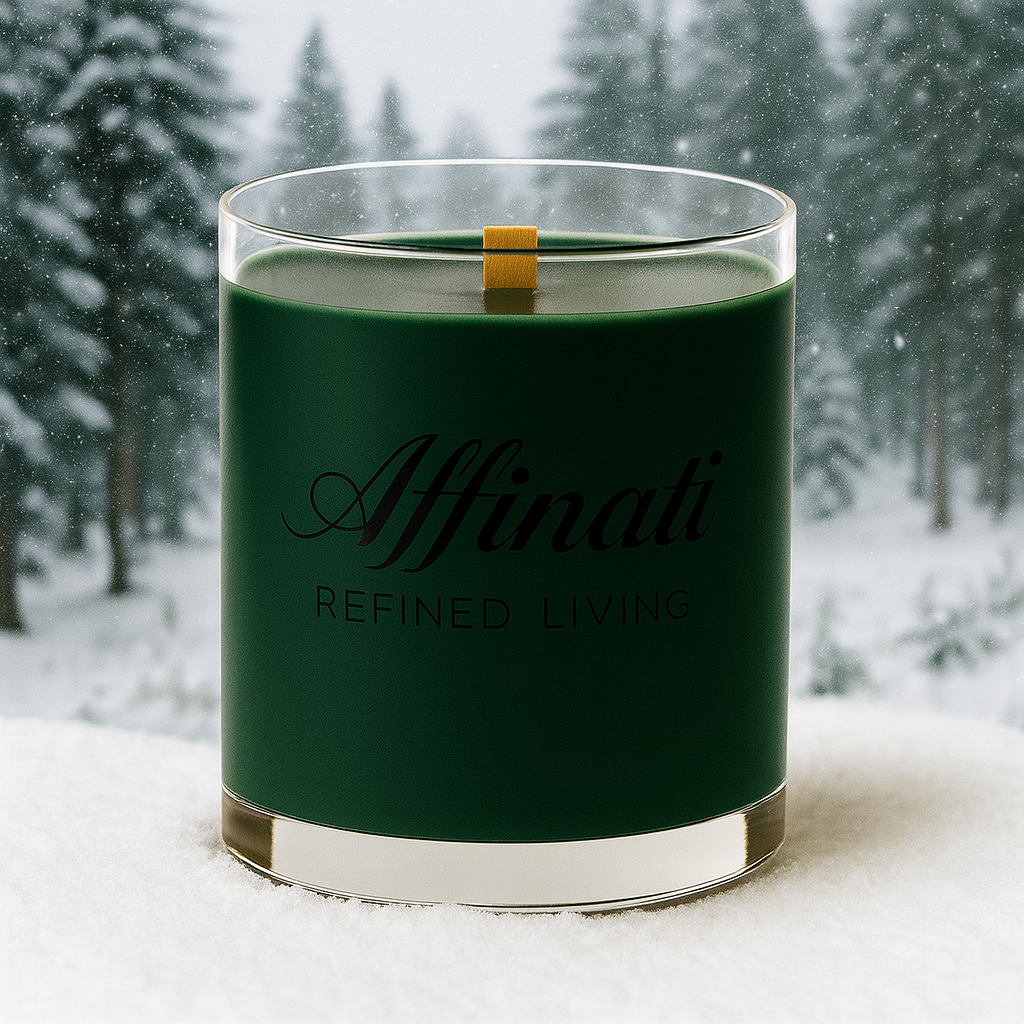 Winter Spruce Wooden Wick Candle – Luxury 10 oz Soy Blend | Affinati