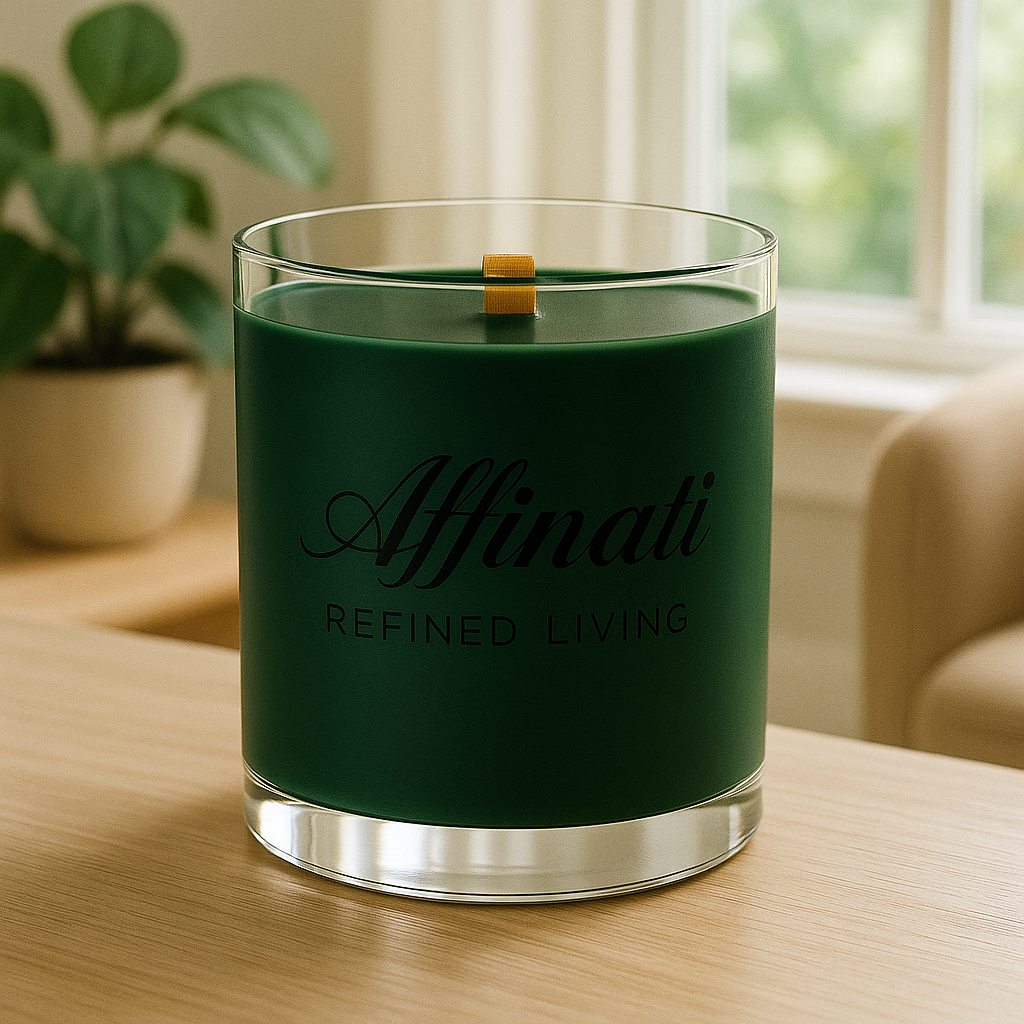 Winter Spruce Wooden Wick Candle – Luxury 10 oz Soy Blend | Affinati