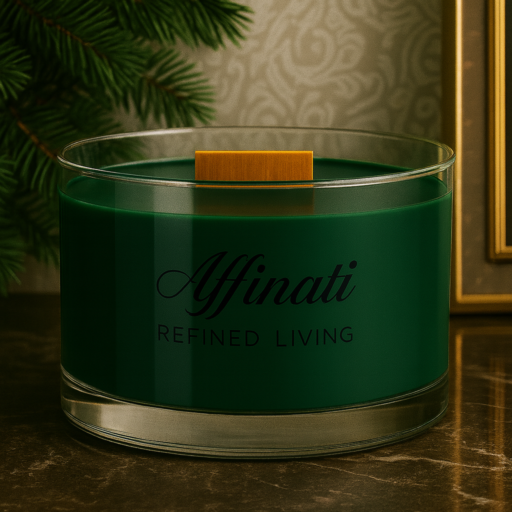 Winter Spruce Wooden Wick Candle – Luxury 13 oz Soy Blend | Affinati