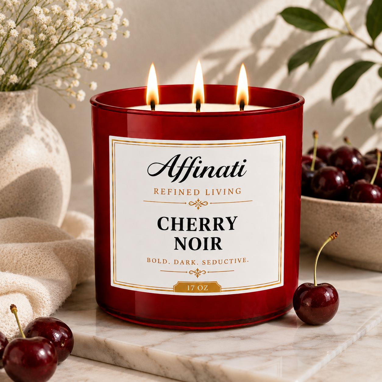 Cherry Noir 3-Wick Candle