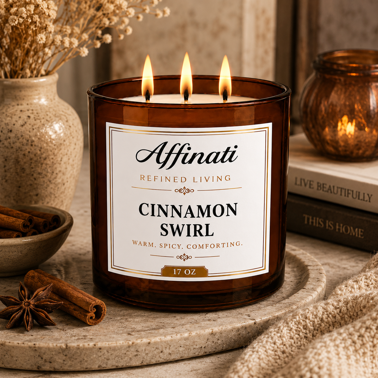 Cinnamon Swirl 3-Wick Candle