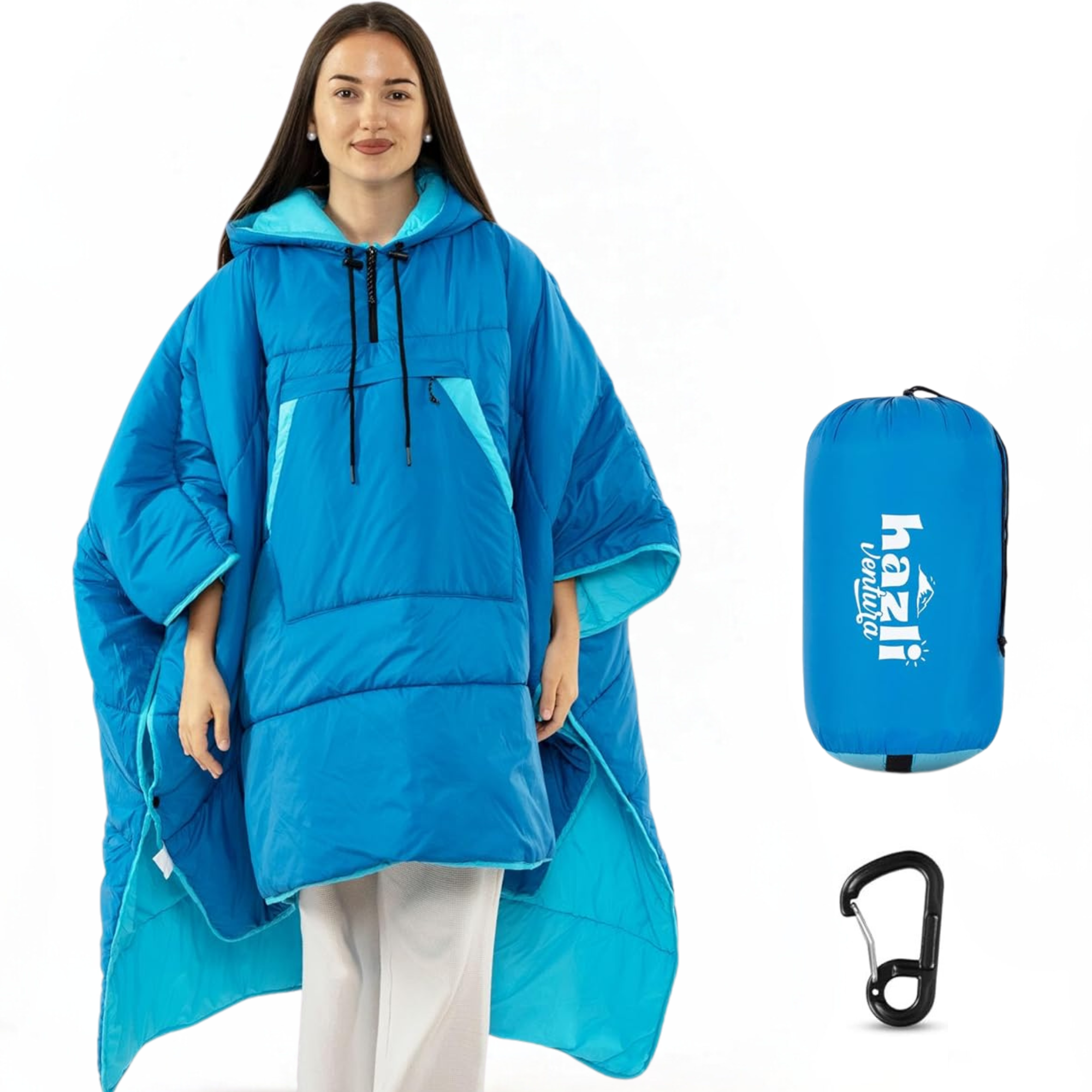 Wearable Poncho Blanket | Hooded Windproof Stadium Blanket | Camping & Outdoor for Men & Women