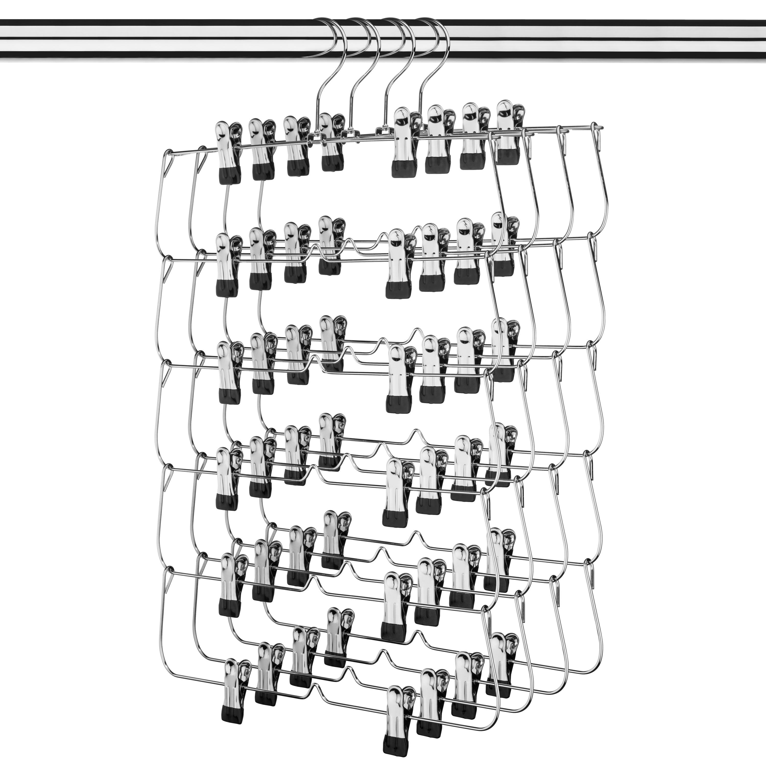 6-Tier Foldable Pants & Skirts Hanger Organizer