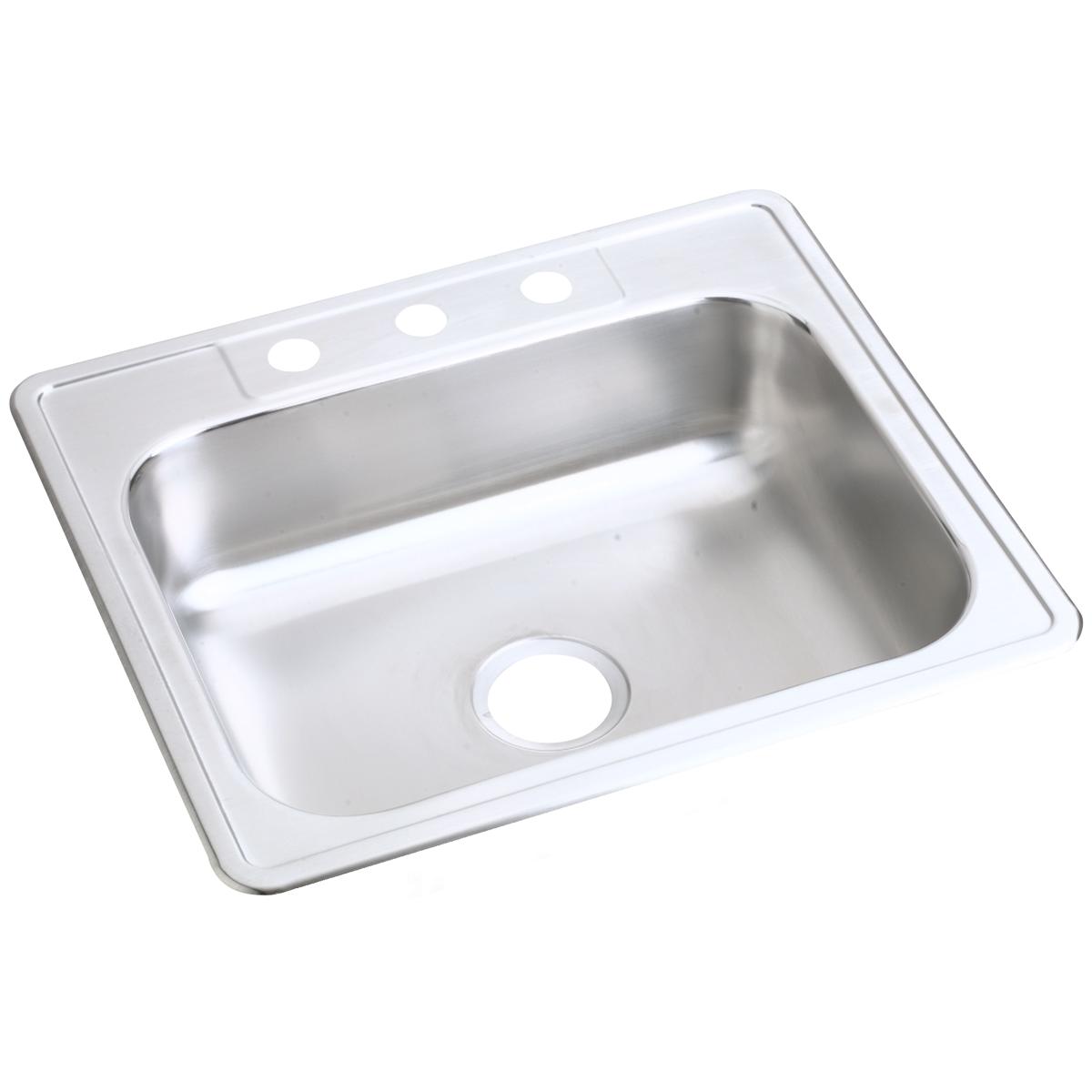 Elkay Dayton Stainless Steel 25'' X 21-1/4'' X 6-9/16'', Single Bowl Drop-In Sink