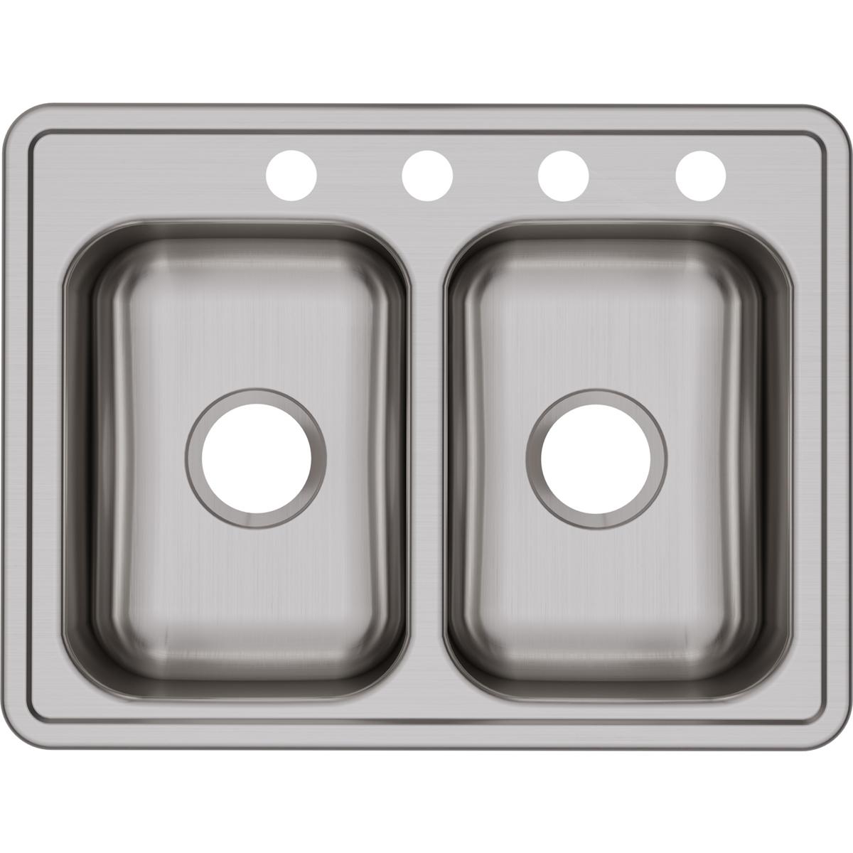 Elkay Dayton Stainless Steel 25'' X 19'' X 6-5/16'', Equal Double Bowl Drop-In Sink