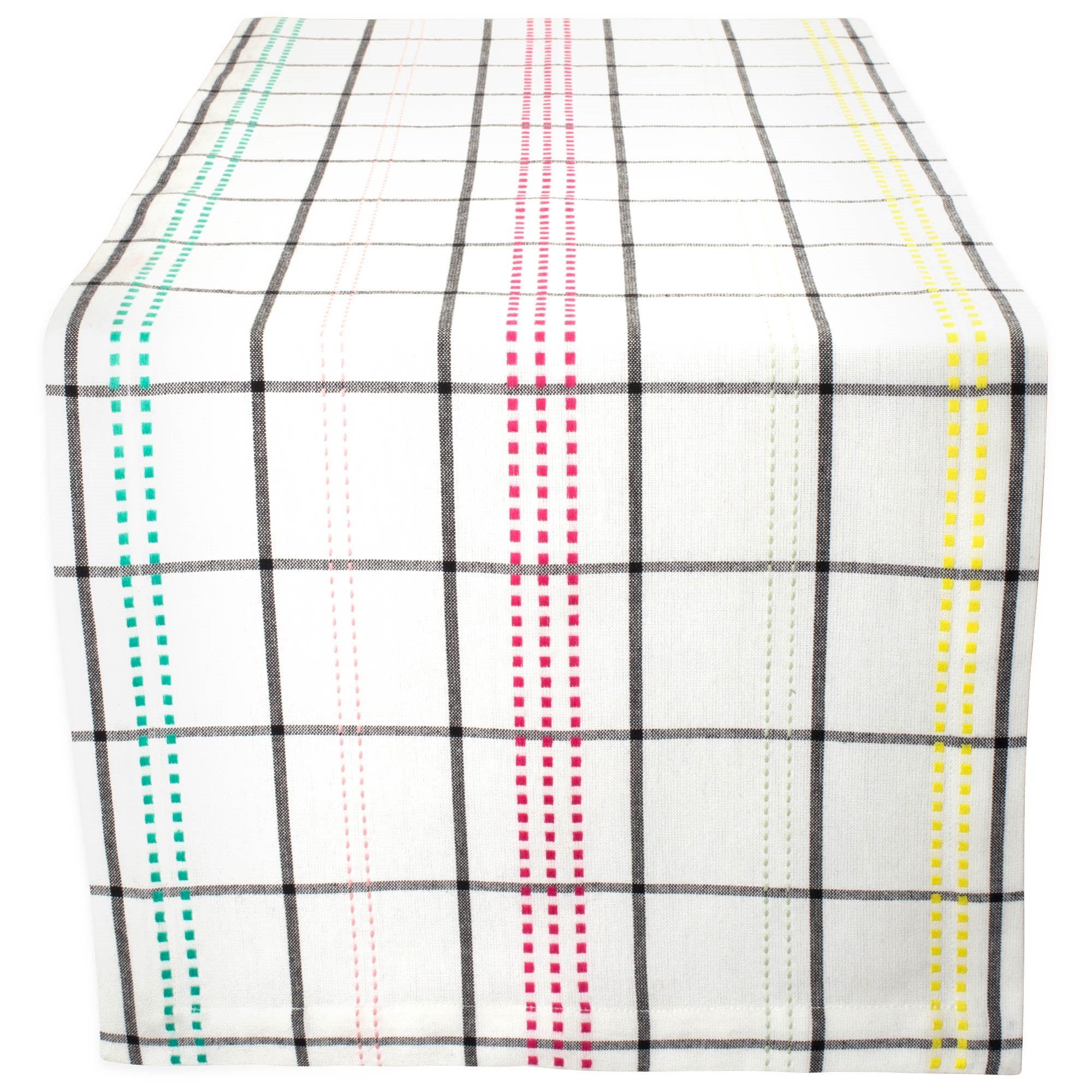 DII Color Pop Plaid Table Runner