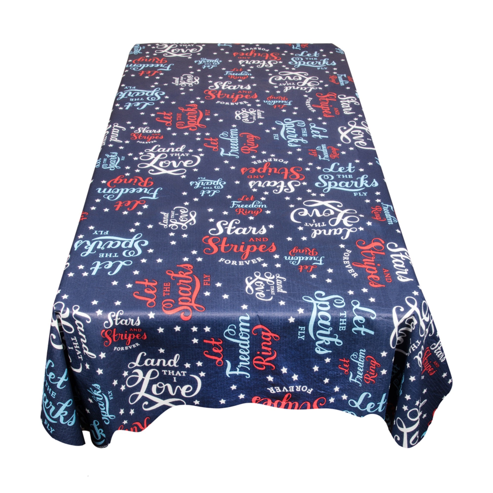'Patriotic Stripe'' 52''X90'' Vinyl Flannel Backed Tablecloth