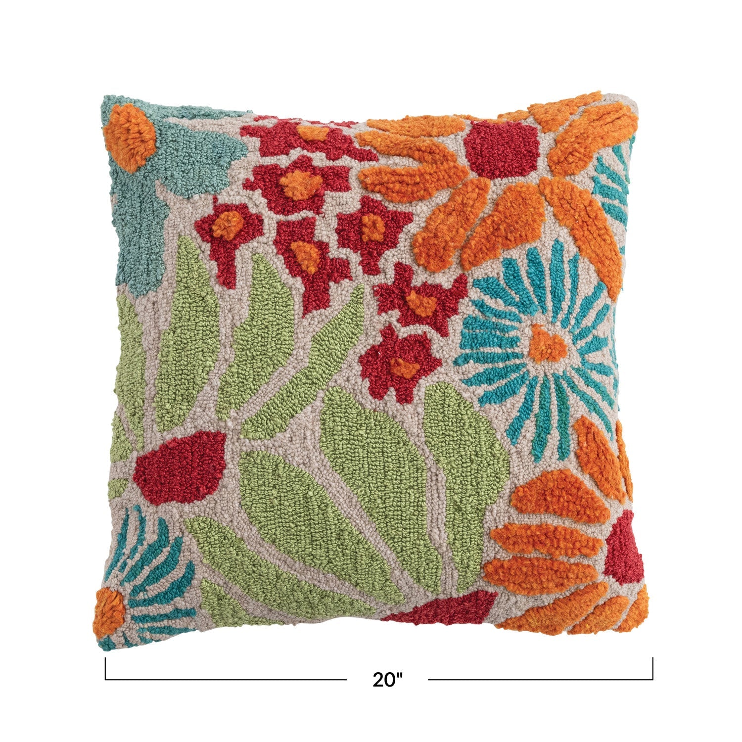 Vibrant Square Tufted Floral Throw Pillow | Indoor & Outdoor