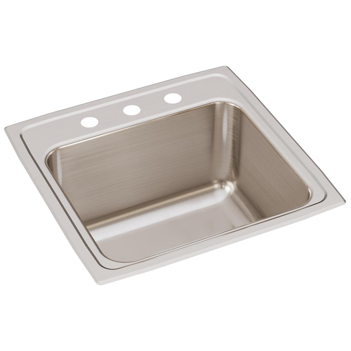 Elkay Lustertone Classic Stainless Steel 19-1/2'' X 19'' X 10-1/8'', Single Bowl Drop-In Laundry Sink