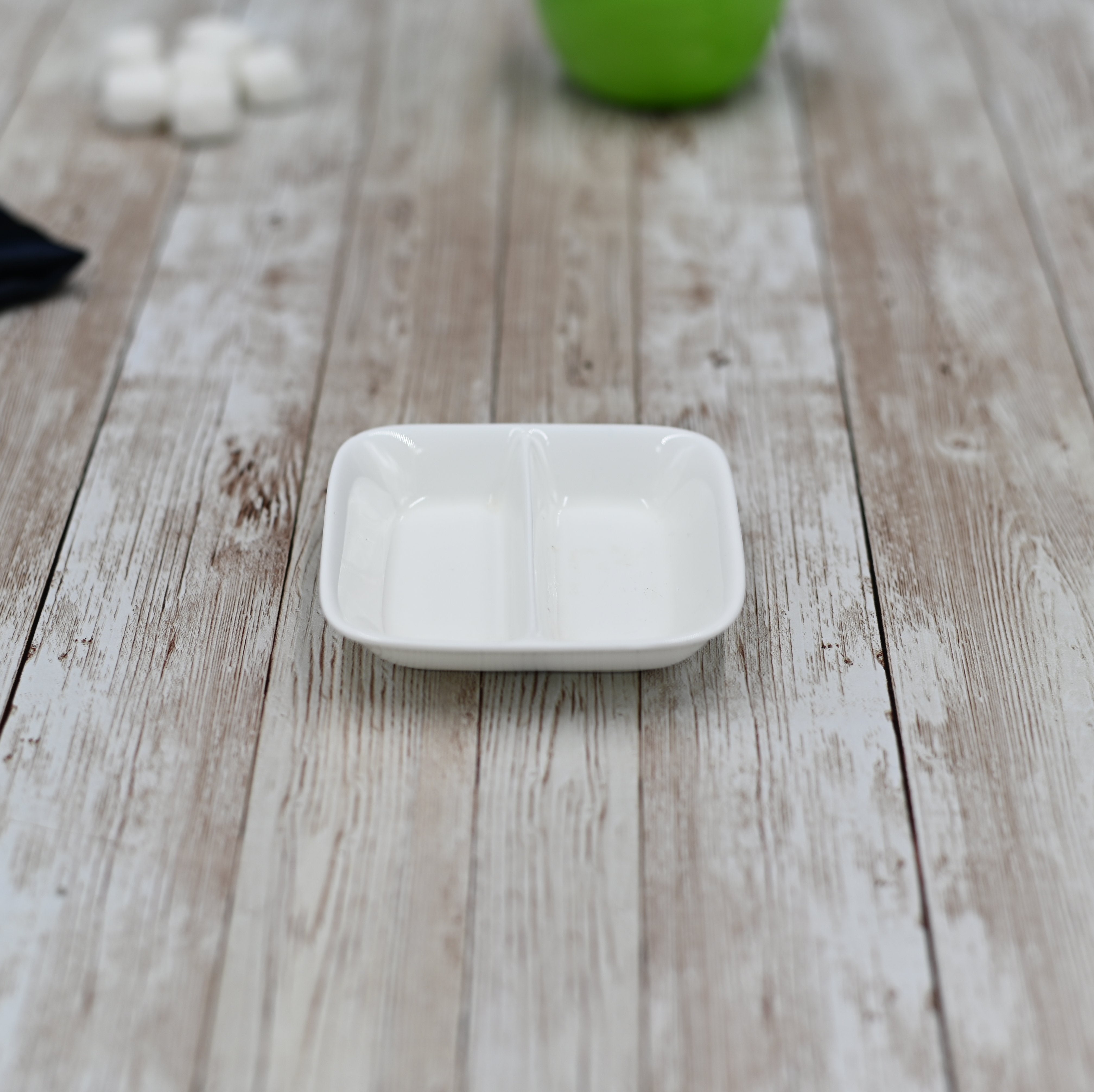 Set Of 12 Rectangle White Soy Dish 3.25" inch X 3.25" inch |