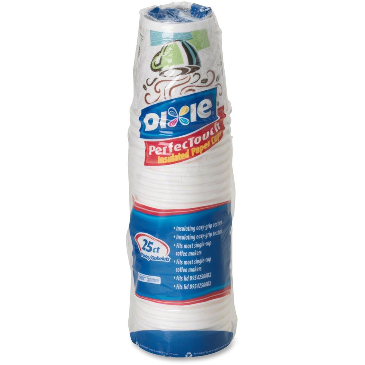 Dixie Perfectouch Insulated Hot Cups By Gp Pro - 10 Fl Oz - 25 / Pack - White - Paper - Hot Drink