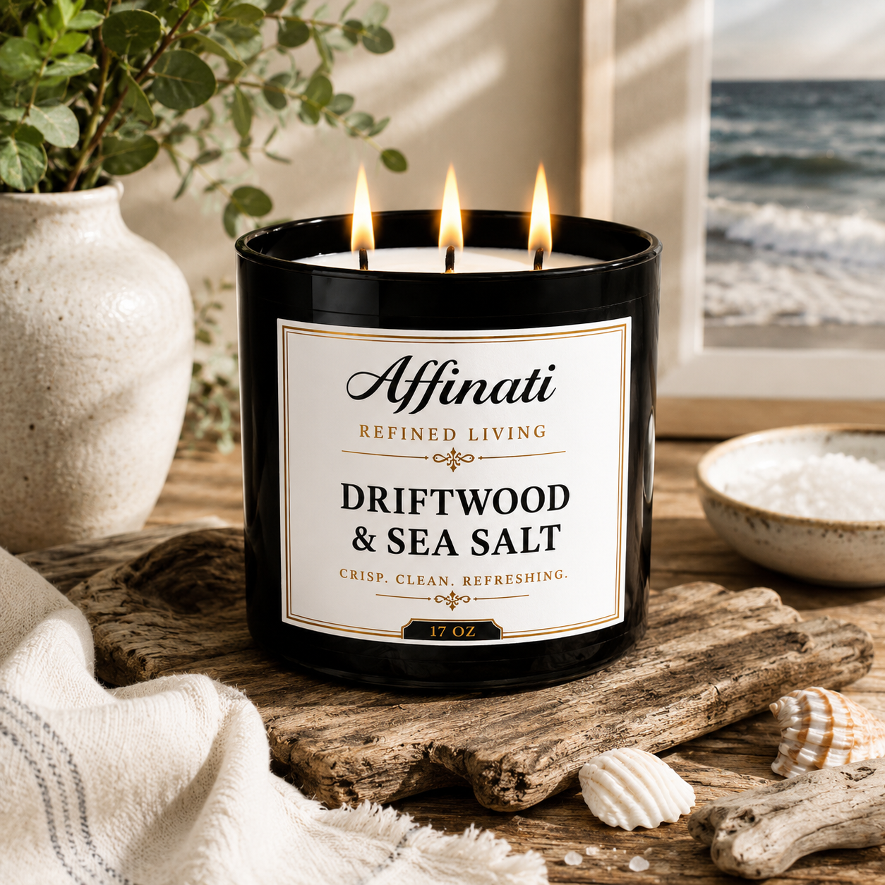 Driftwood & Sea Salt 3-Wick Candle