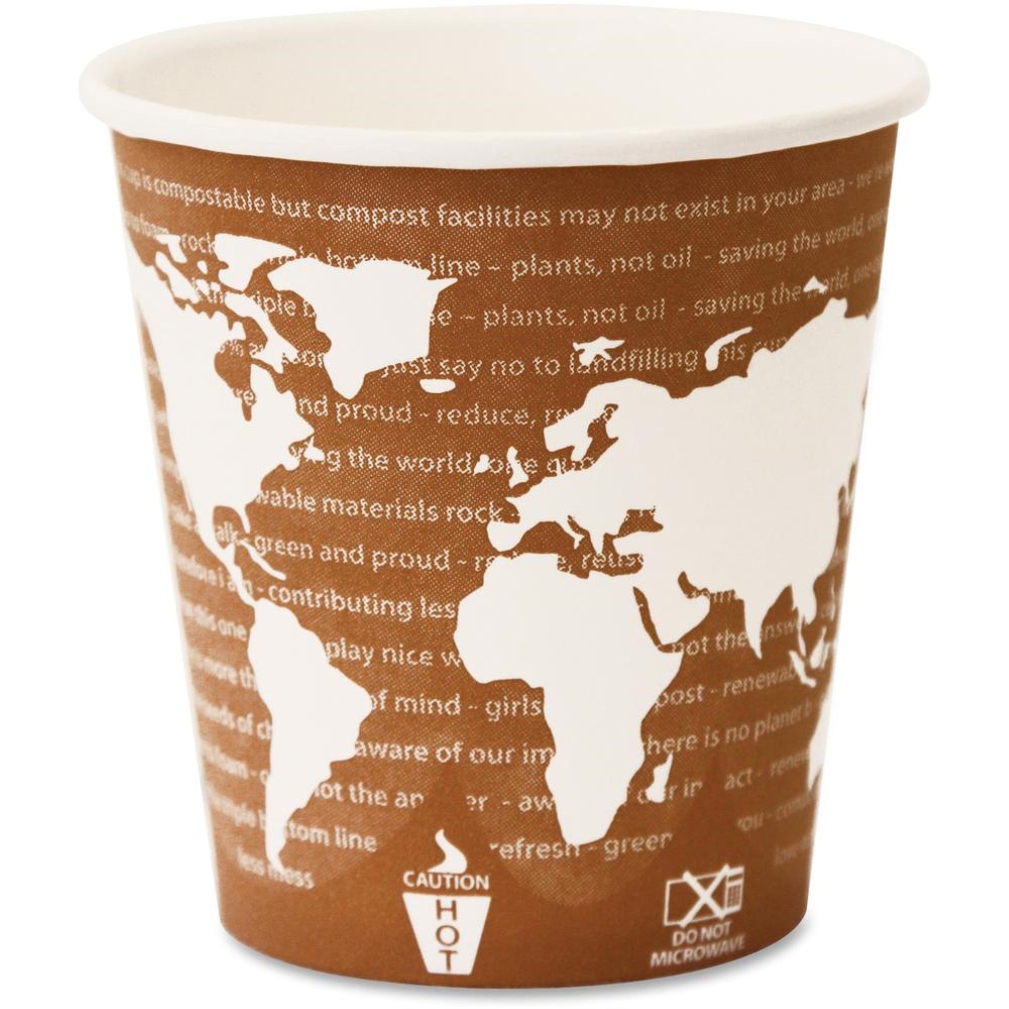 Eco-Products World Art Hot Beverage Cups - 50 / Pack - 10 Fl Oz - 20 / Carton - Multi - Paper, Resin - Hot Drink
