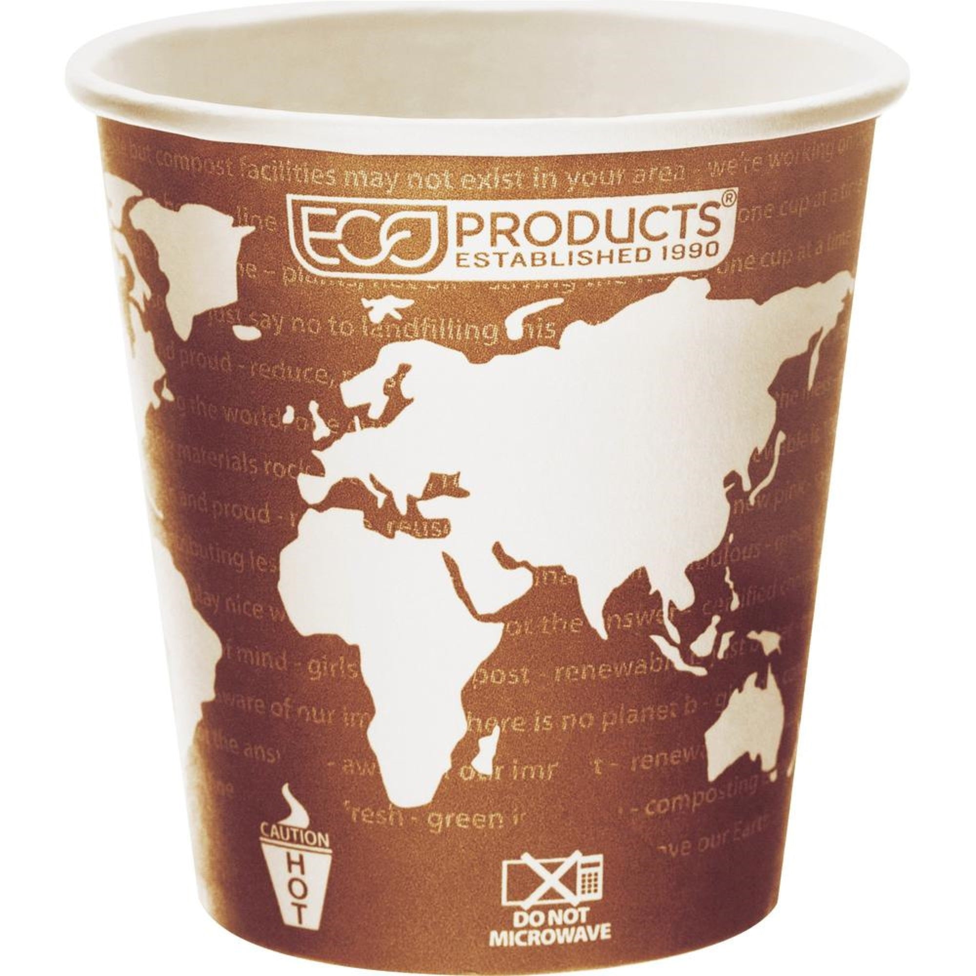 Eco-Products World Art Hot Beverage Cups - 50 / Pack - 10 Fl Oz - 20 / Carton - Multi - Paper, Resin - Hot Drink