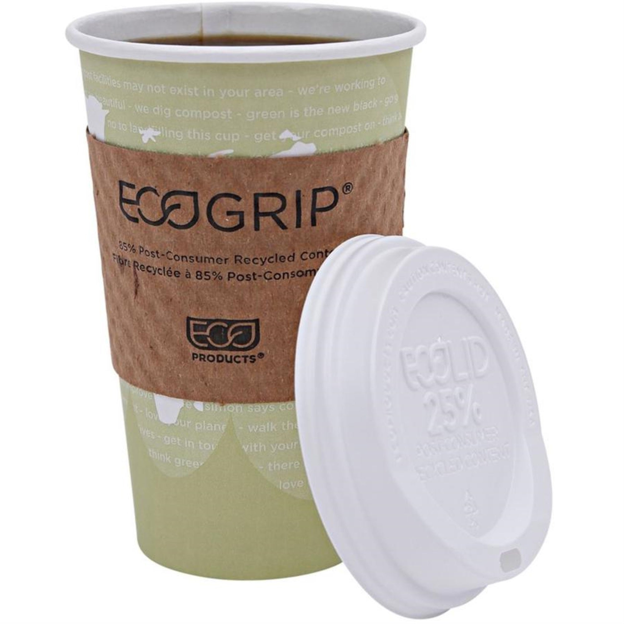 Eco-Products World Art Hot Beverage Cups - 50 / Pack - 16 Fl Oz - 20 / Carton - Multi - Paper, Resin - Hot Drink