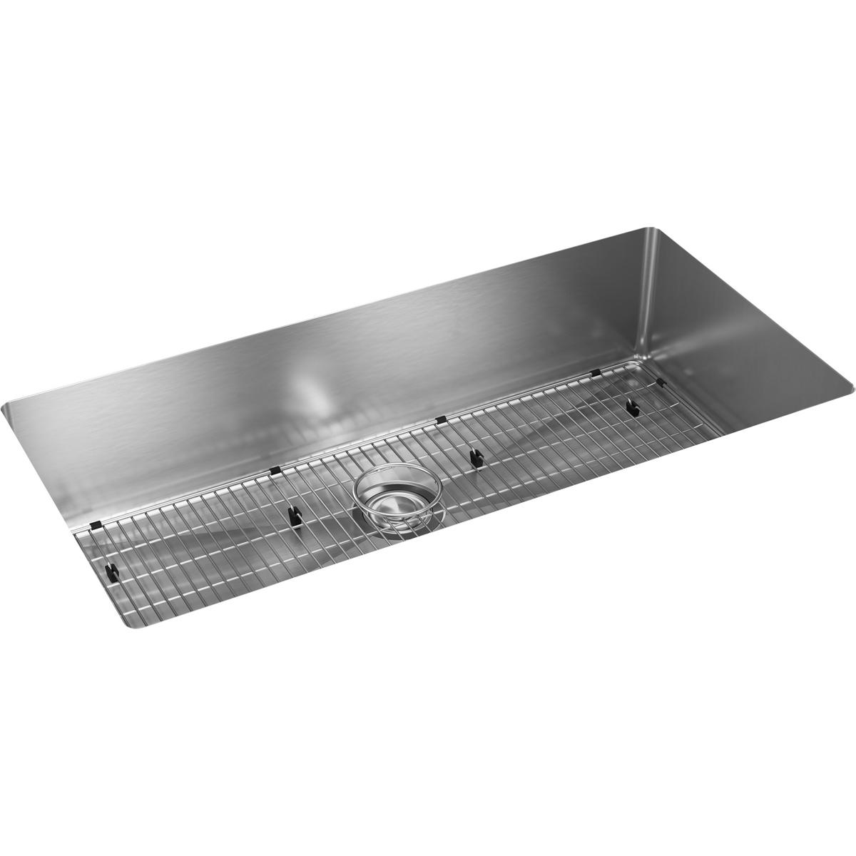 Elkay Crosstown Stainless Steel 36-1/2'' X 18-1/2'' X 9'', Single Bowl Undermount Sink Kit
