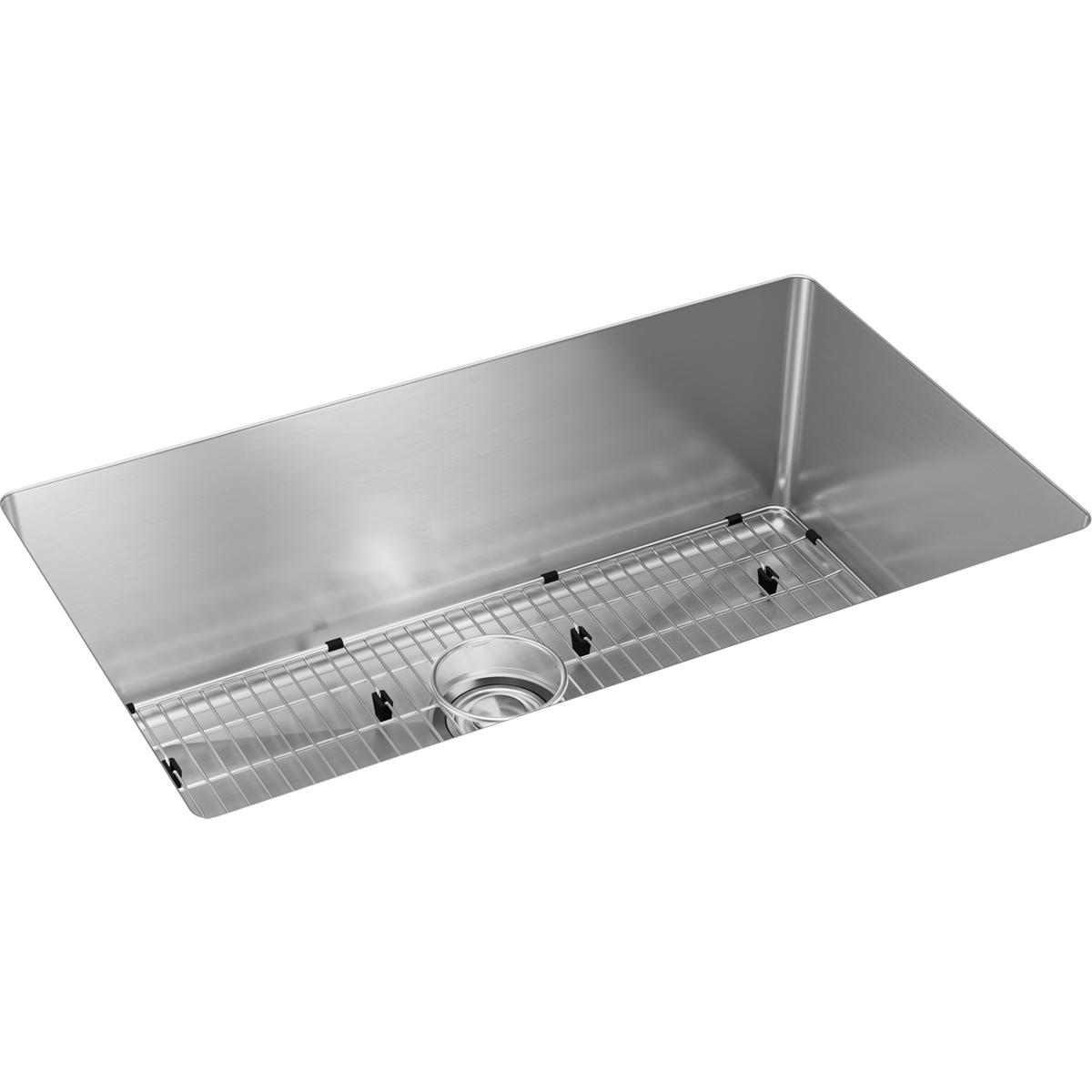 Elkay Crosstown 16 Gauge Stainless Steel 32-1/2'' X 18'' X 10'', Single Bowl Undermount Sink Kit