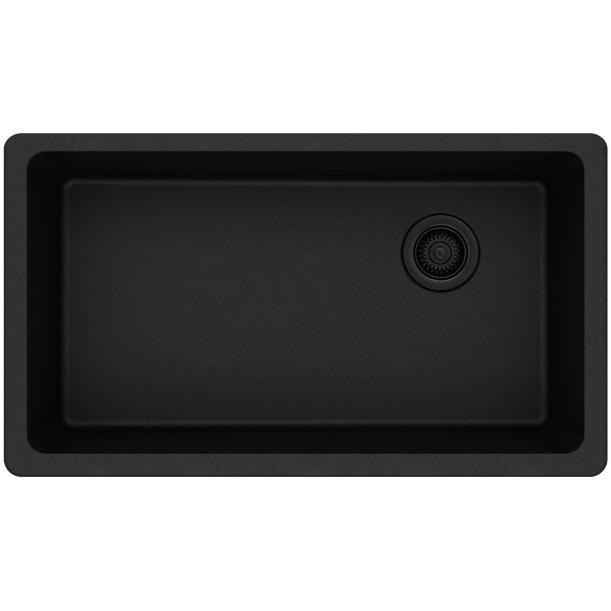 Elkay Quartz Classic 33'' x 18-3/4'' x 9-1/2''  Single Bowl Undermount Sink  Black