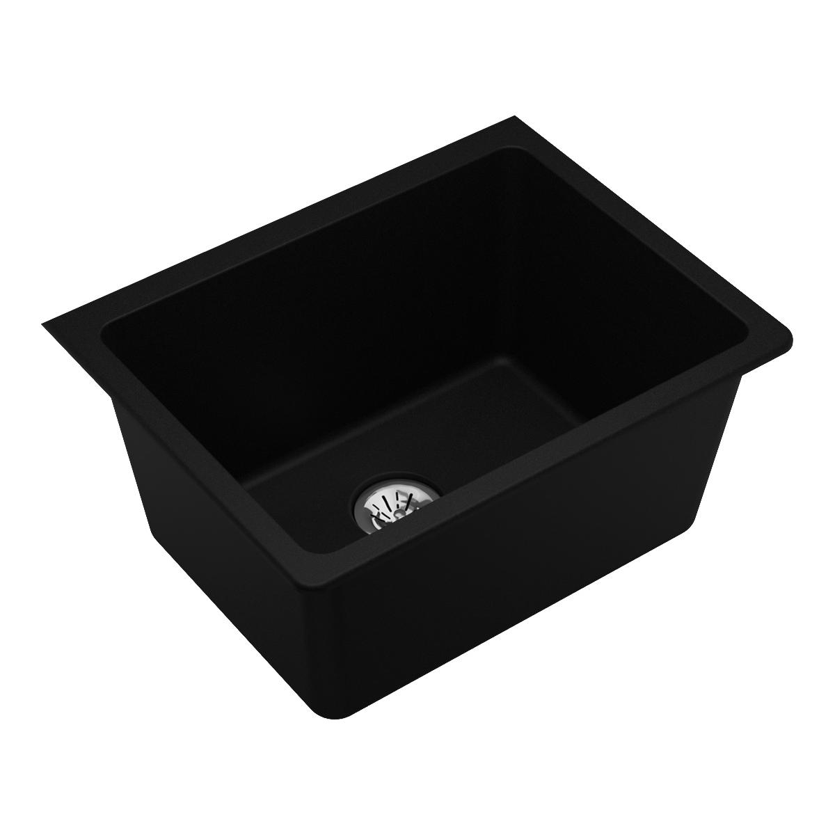 Elkay Quartz Classic 25'' X 18-1/2'' X 11-13/16'', Undermount Laundry Sink With Perfect Drain, Black