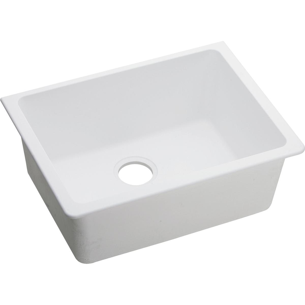 Elkay Quartz Classic 24-5/8'' X 18-1/2'' X 9-1/2'', Single Bowl Undermount Sink, White