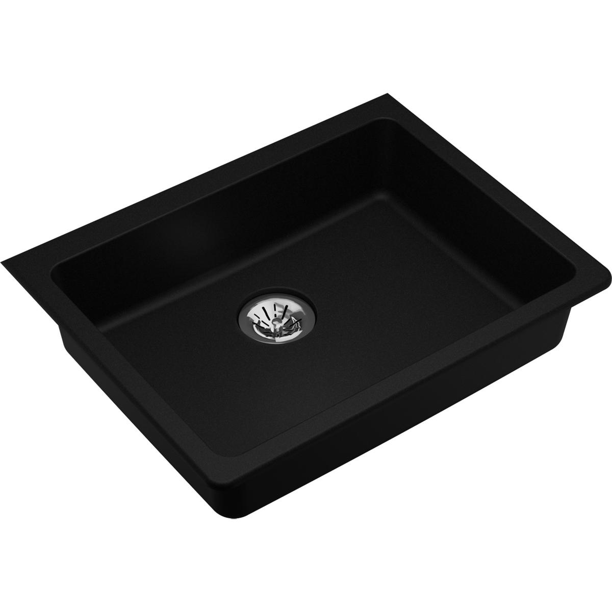 Elkay Quartz Classic 25'' X 18-1/2'' X 5-1/2'', Undermount Ada Sink With Perfect Drain, Black