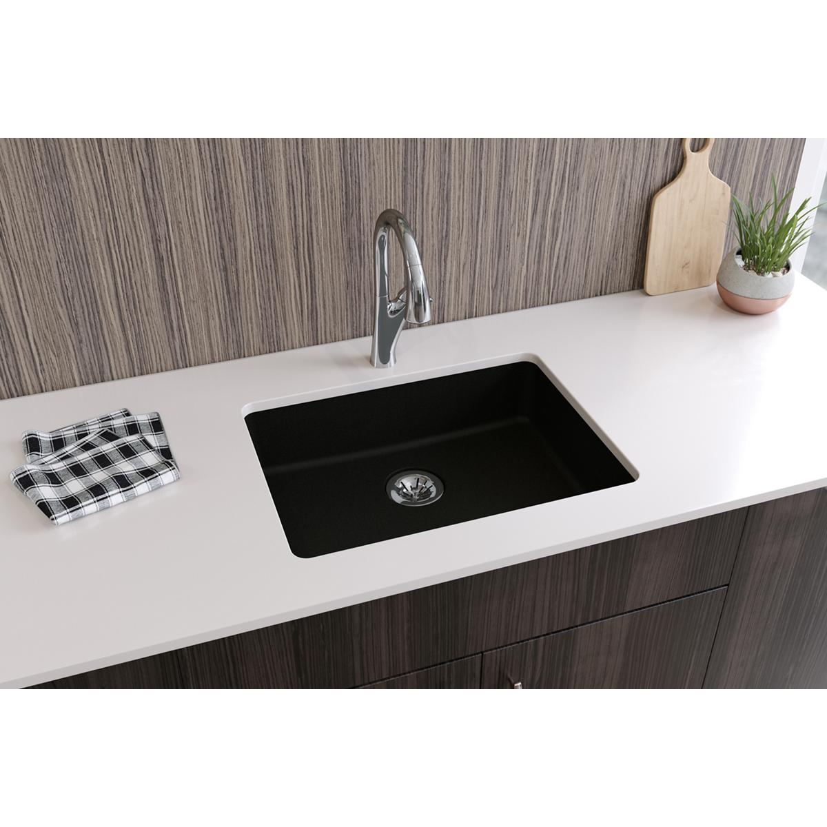 Elkay Quartz Classic 25'' x 18-1/2'' x 5-1/2''  Undermount ADA Sink with Perfect Drain  Black