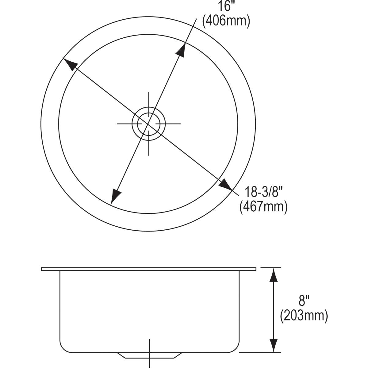 Elkay Lustertone Classic Stainless Steel 18-3/8'' x 18-3/8'' x 8''  Single Bowl Undermount Sink