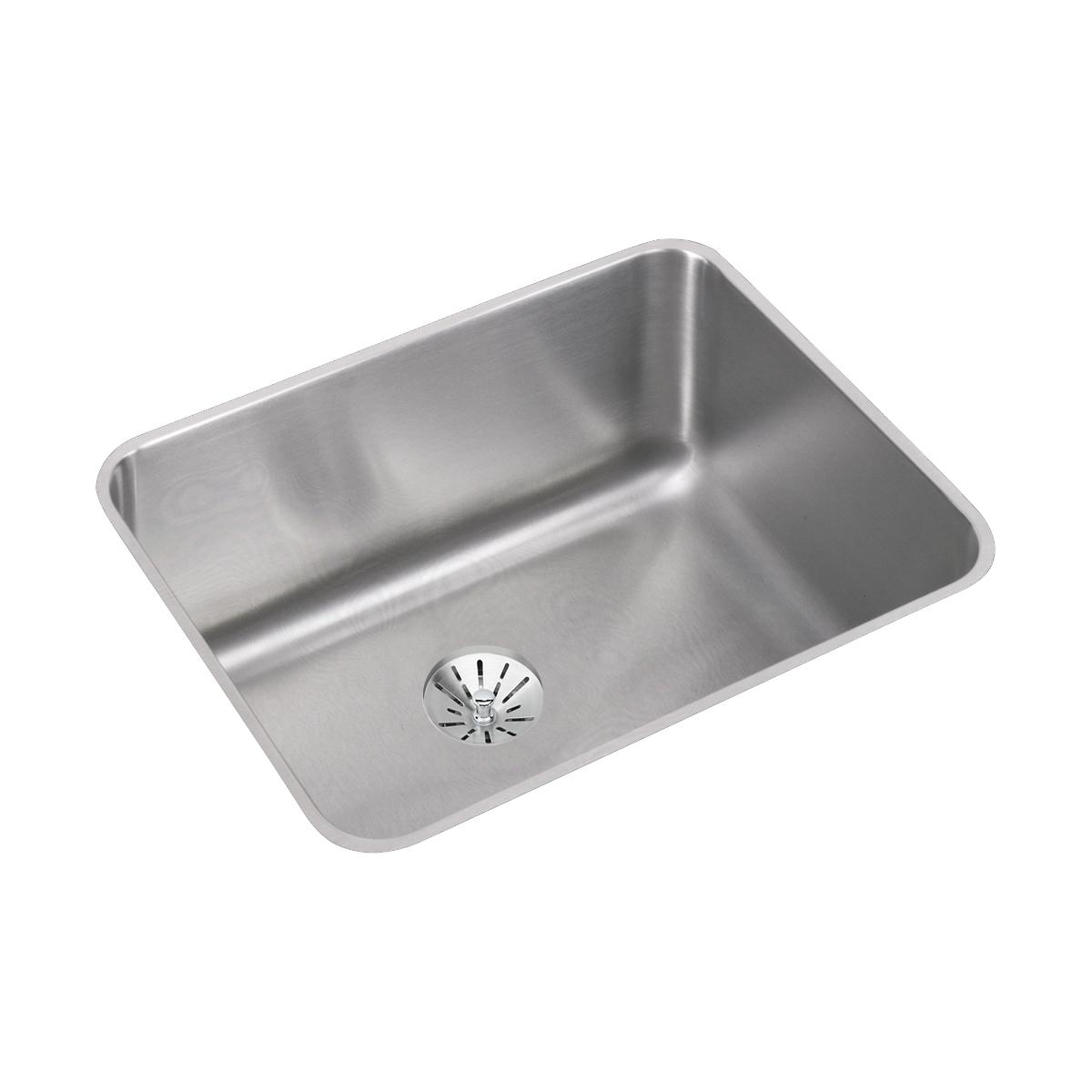 Elkay Lustertone Classic Stainless Steel 23-1/2'' X 18-1/4'' X 10'', Single Bowl Undermount Sink With Perfect Drain